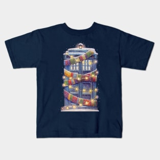 Christmas Police Box Kids T-Shirt